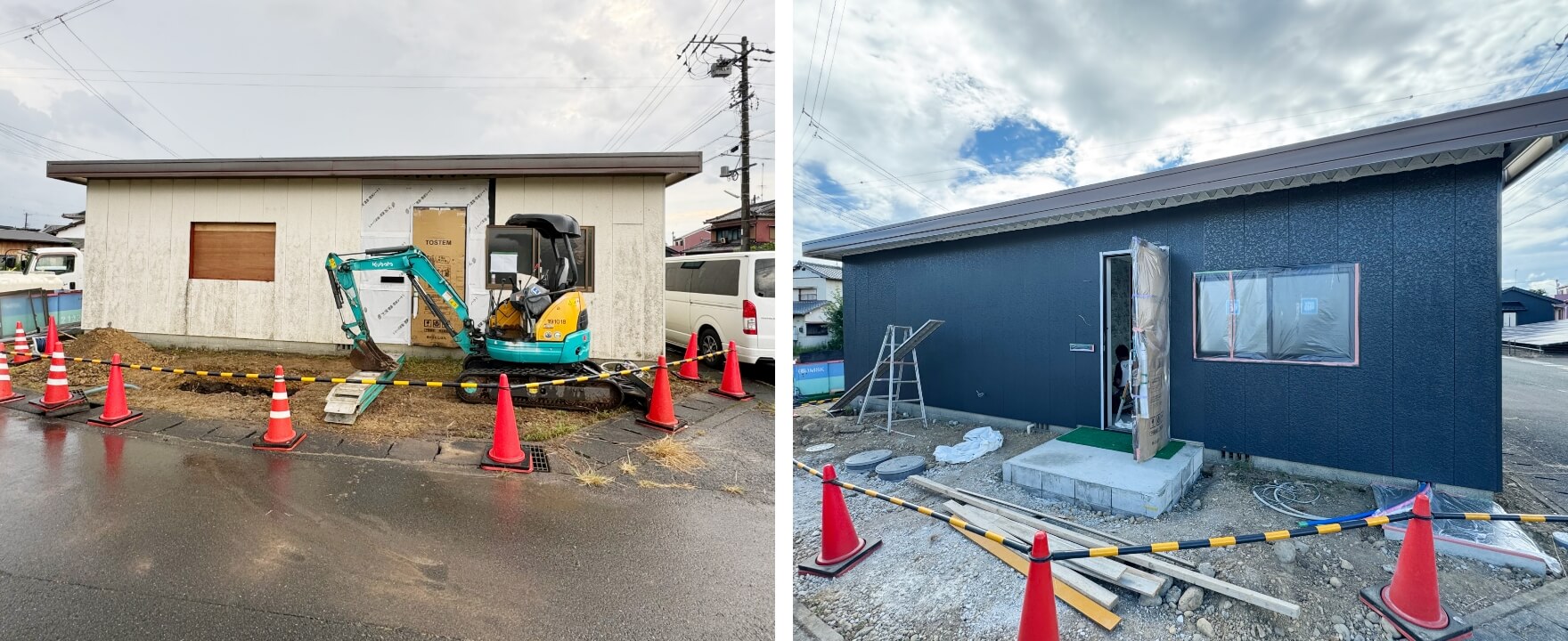 外装塗装と屋根塗装の工事写真